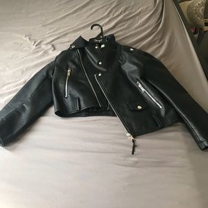 Black mini leather jacket for cheap!!!